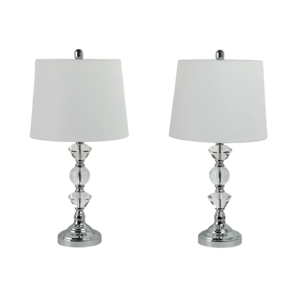 BISHOPHOLM SET OF 2 SILVER LAMPS 26 (IN)
