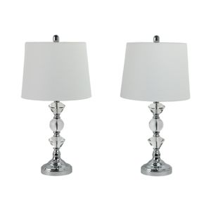 BISHOPHOLM SET OF 2 SILVER LAMPS 26 (IN) 3