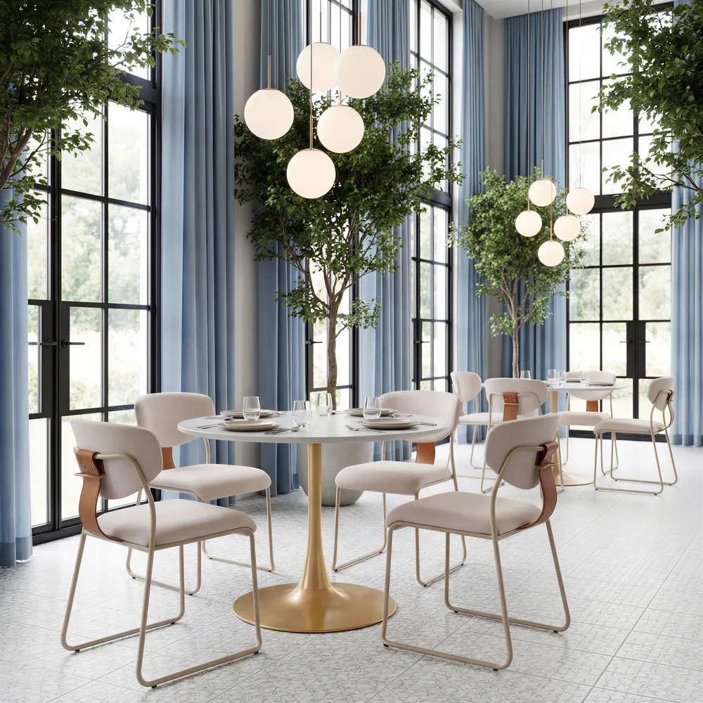 Opus Dining Table White & Gold
