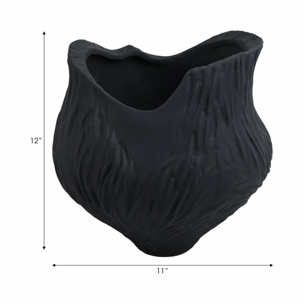THORNTONPARK BLACK VASE 12 (IN)