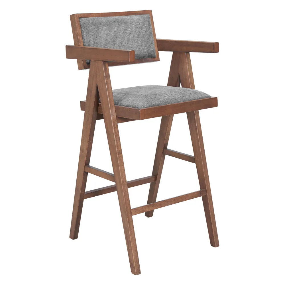 Delhi Barstool Gray & Walnut