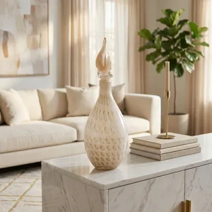 DENTONSHAW IVORY GLASS VASE 18 (IN) 2