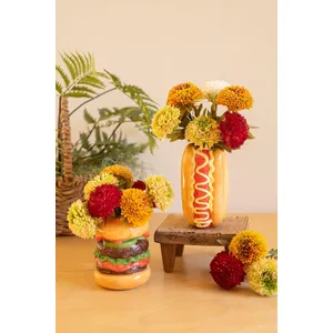 Set of 2 Ceramic Hamburger and Hotdog Vases 4