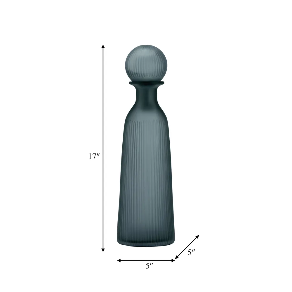 BRENTONFORD BLUE GLASS VASE 17 (IN)