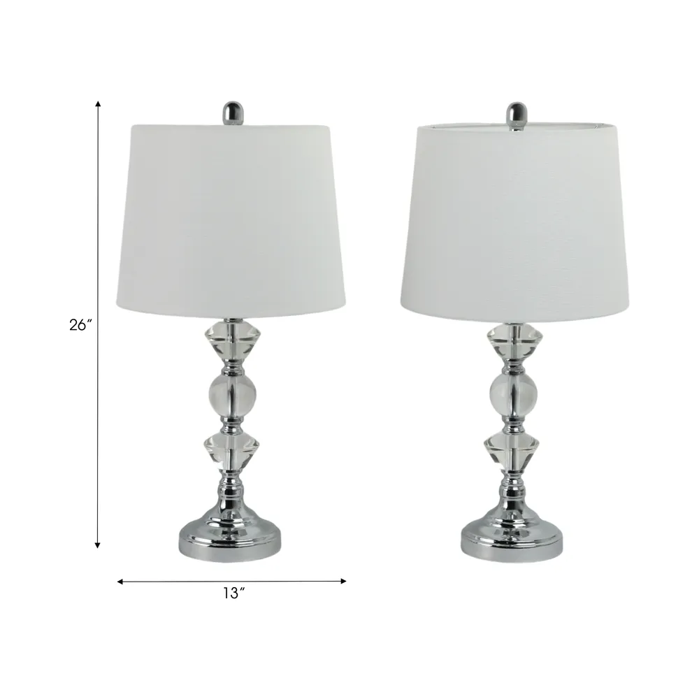 BISHOPHOLM SET OF 2 SILVER LAMPS 26 (IN)