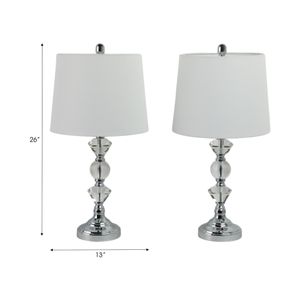 BISHOPHOLM SET OF 2 SILVER LAMPS 26 (IN) 8