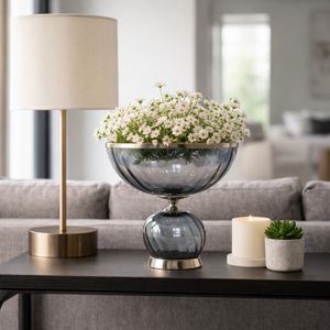 ASPENSIDE GRAY GLASS VASE 12 (IN) 2