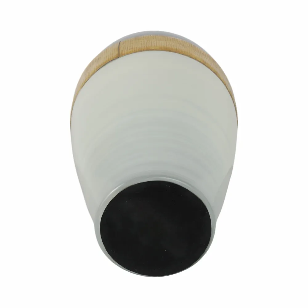 HARKENLAND WHITE GLASS VASE 21 (IN)