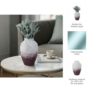 BRAMHOLM PINK GLASS VASE 12 (IN) 10