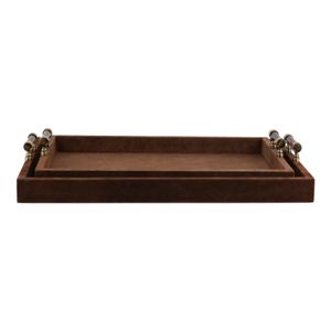 BERGENMILL SET OF 2 BROWN TRAY 3 (IN) 3