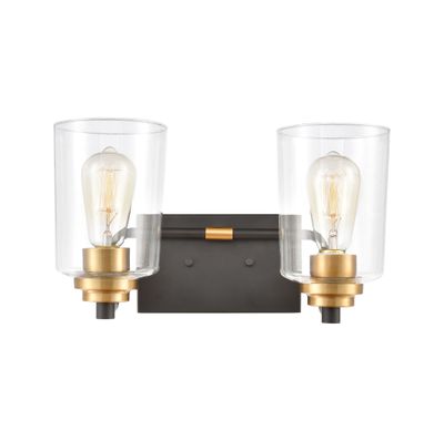 Robins 14″ Wide 2-Light Vanity Light - Matte Black