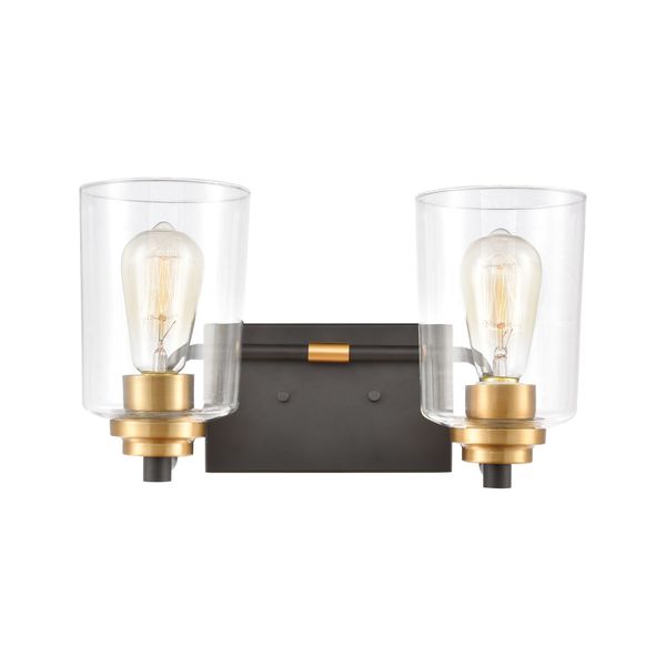 Robins 14'' Wide 2-Light Vanity Light - Matte Black