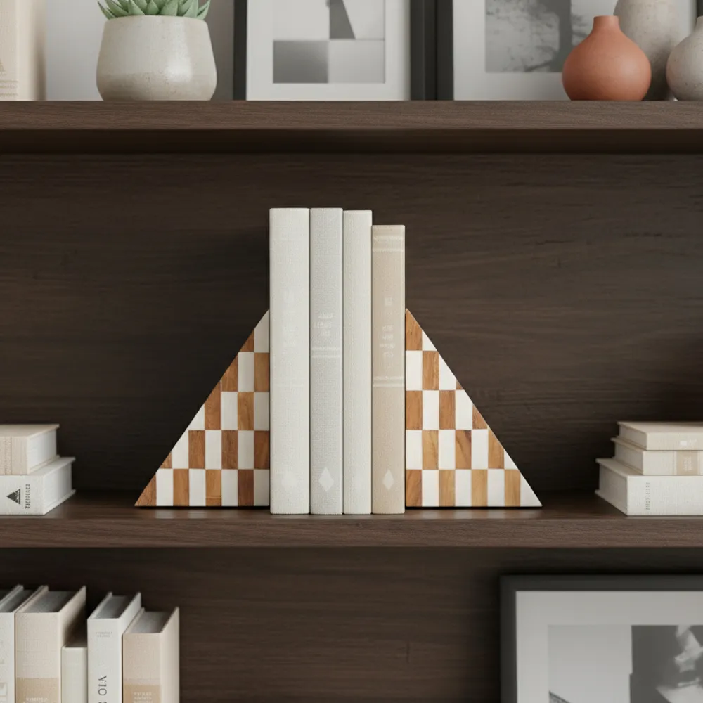 ALECSHAW SET OF 2 IVORY BOOKENDS 7 (IN)