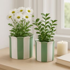 RAFESHAW SET OF 2 GREEN PLANTER 7 (IN) 12