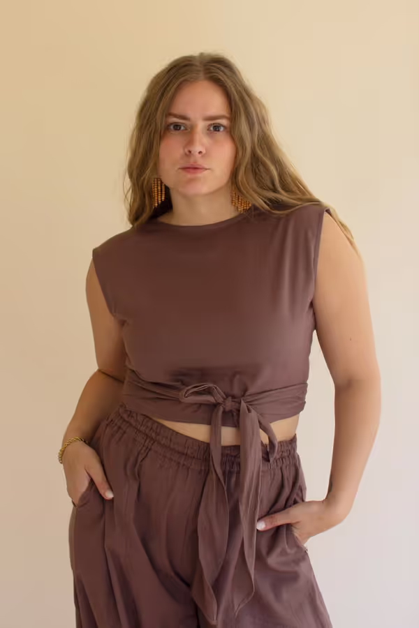 Convertible Wrap Blouse / Mulberry