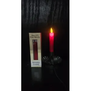 Red Electric Moving Flame LED Candle 5.5in 9