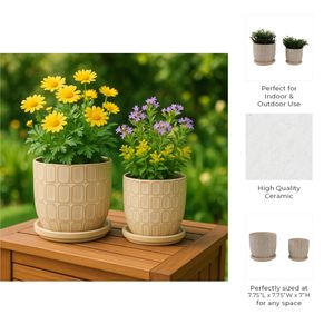 LEONAHAM SET OF 2 IVORY PLANTER 7 (IN) 10