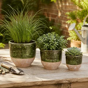 HAYFORDWAY SET OF 3 GREEN PLANTER 8 (IN) 11