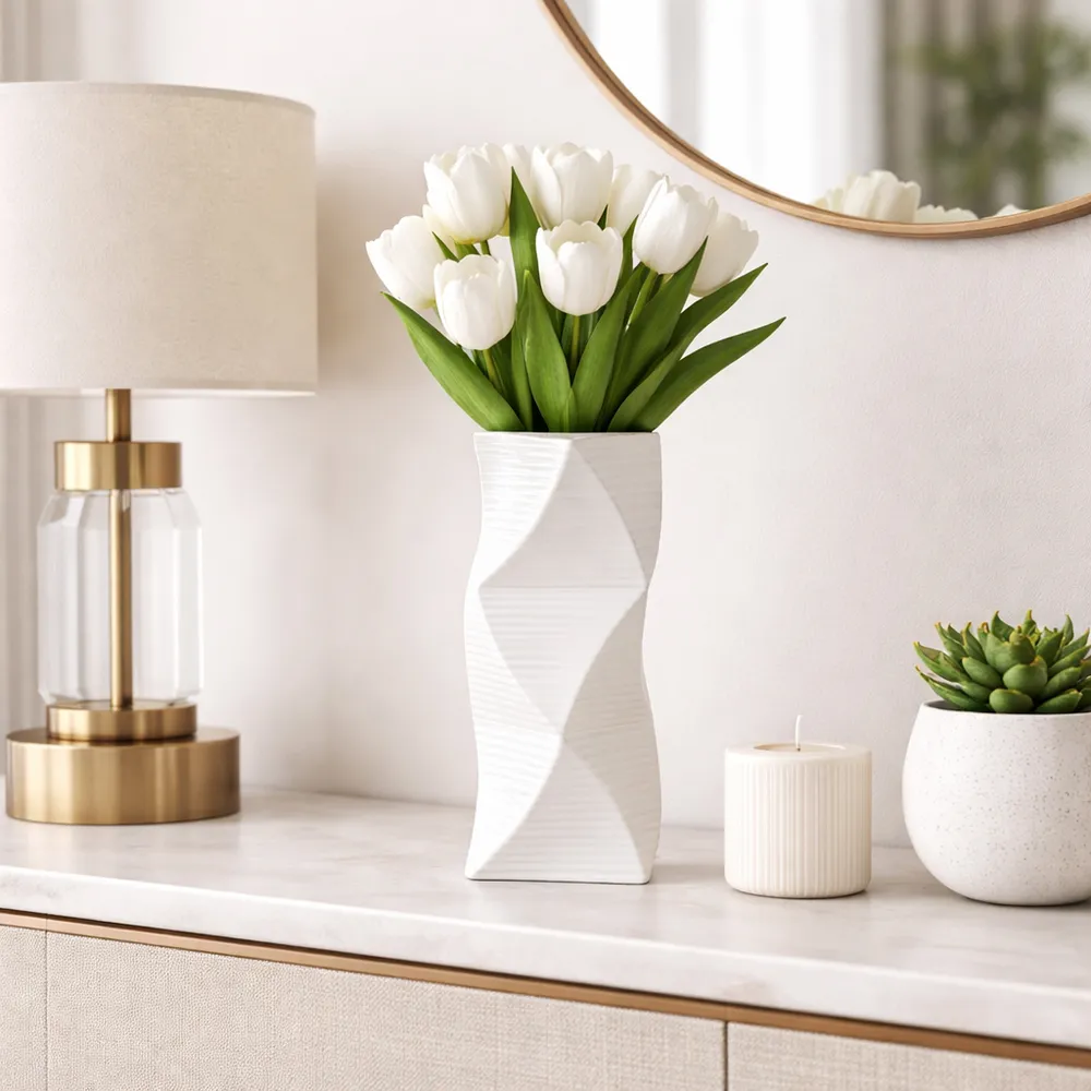 CASEYWAY WHITE VASE 12 (IN)