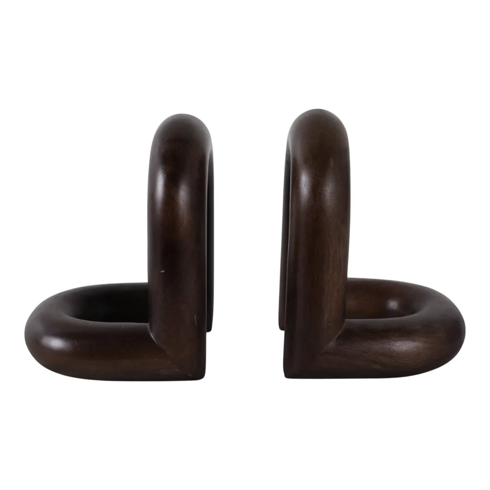 TRUEPORT SET OF 2 BROWN BOOKENDS 8 (IN)