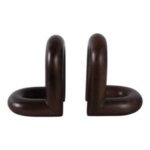 TRUEPORT SET OF 2 BROWN BOOKENDS 8 (IN) 1