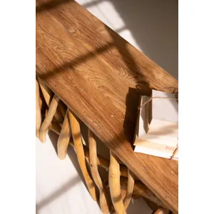 Repurposed Teakwood Branches Rectangle Coffee Table 5
