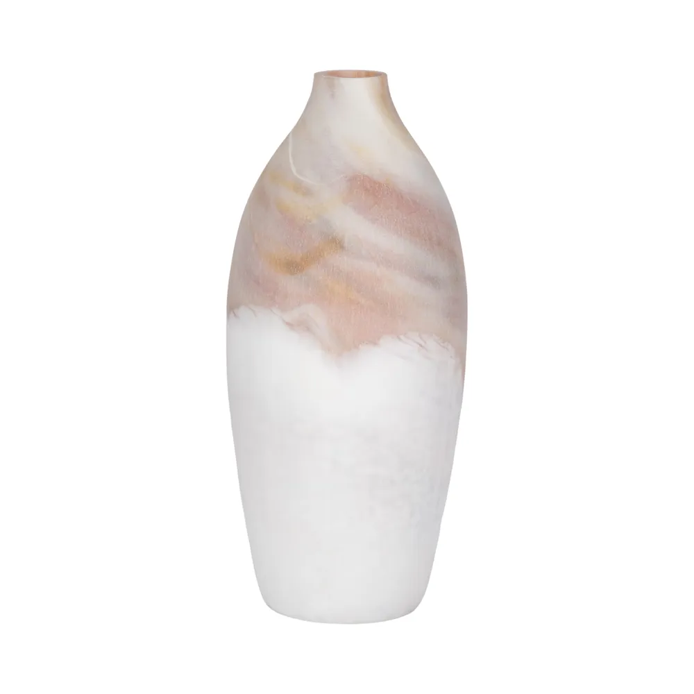 DRAKELEY TAN GLASS VASE 16 (IN)