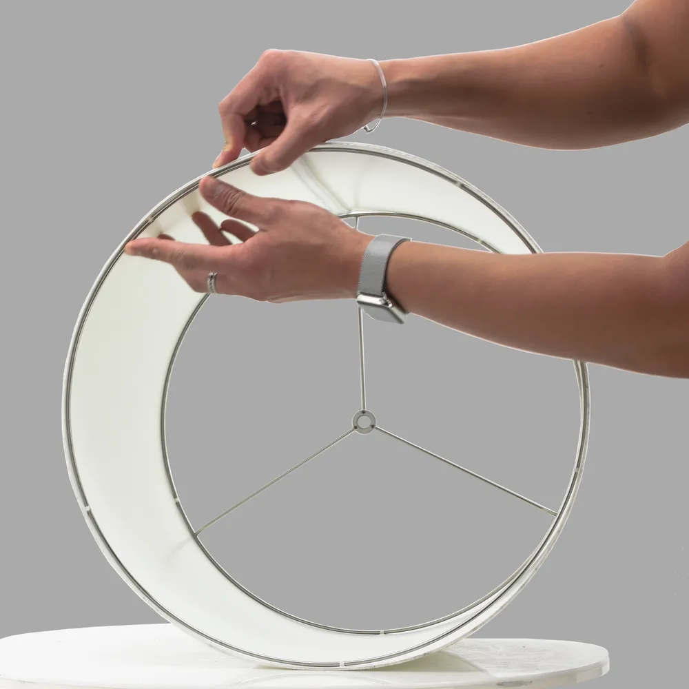 POLYLINEN, 15X16X11" LAMP SHADE, WHITE KD