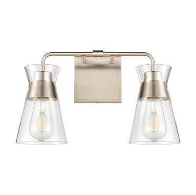 Brookville 15″ Wide 2-Light Vanity Light - Satin Nickel