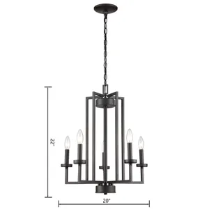 West End 20'' Wide 5-Light Chandelier - Oil Rubbed Bronze 2
