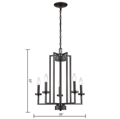 West End 20'' Wide 5-Light Chandelier - Oil Rubbed Bronze
