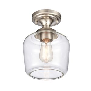 Agnes 8'' Wide 1-Light Semi Flush Mount - Satin Nickel 3