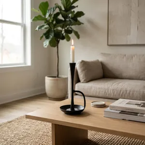 DECKERROSE BLACK CANDLE HOLDER 10 (IN) 10