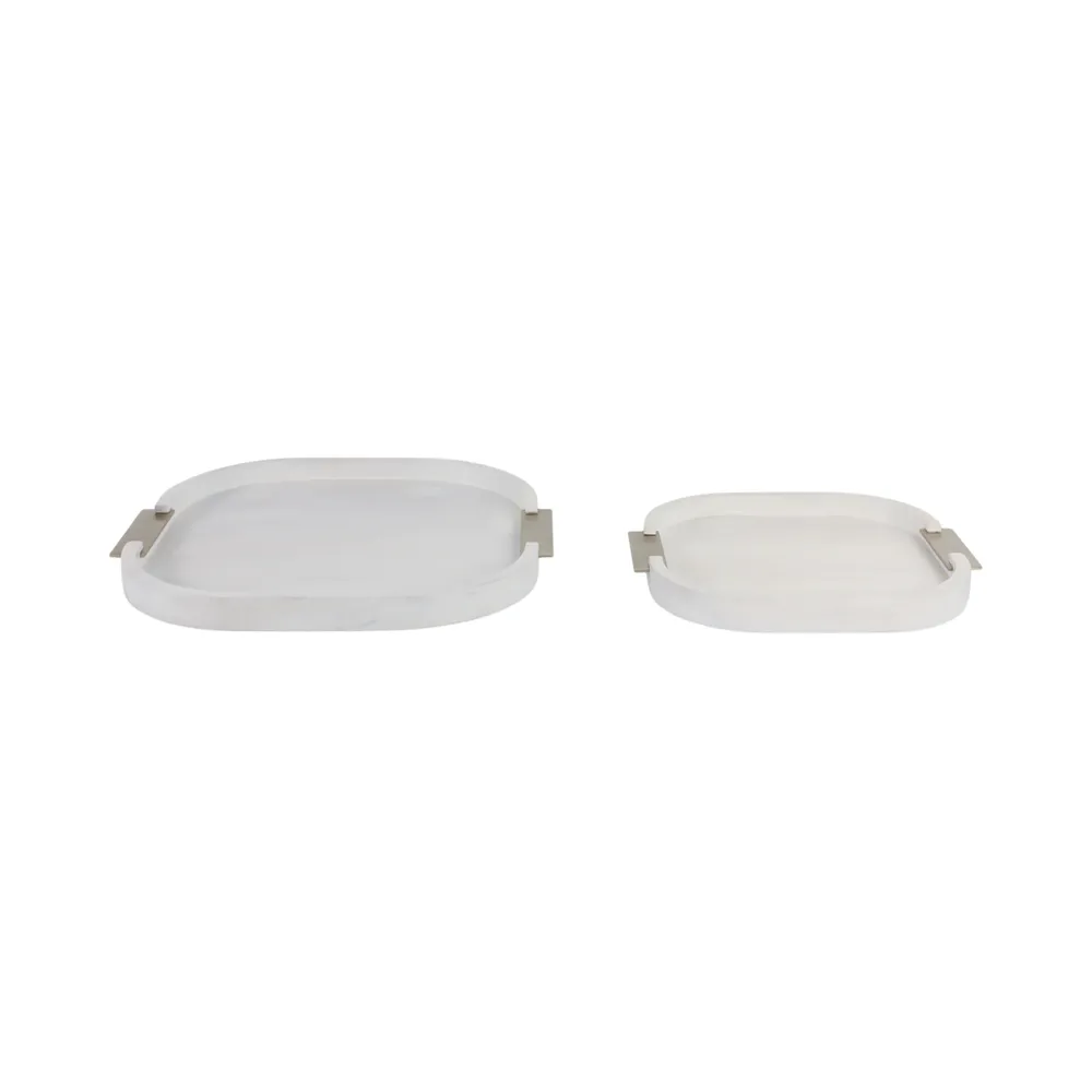 HOBARTSIDE SET OF 2 WHITE TRAY 2 (IN)