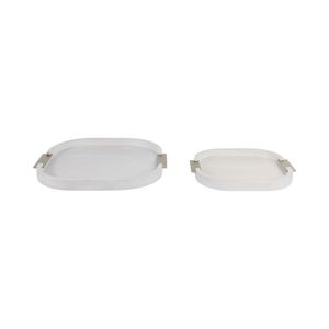 HOBARTSIDE SET OF 2 WHITE TRAY 2 (IN) 1