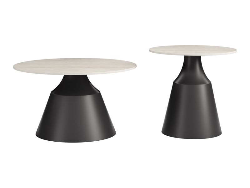 Camella Coffee Table Set Light Beige & Black 3