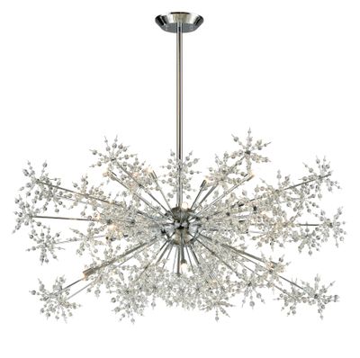 Snowburst 48″ Wide 20-Light Chandelier - Polished Chrome