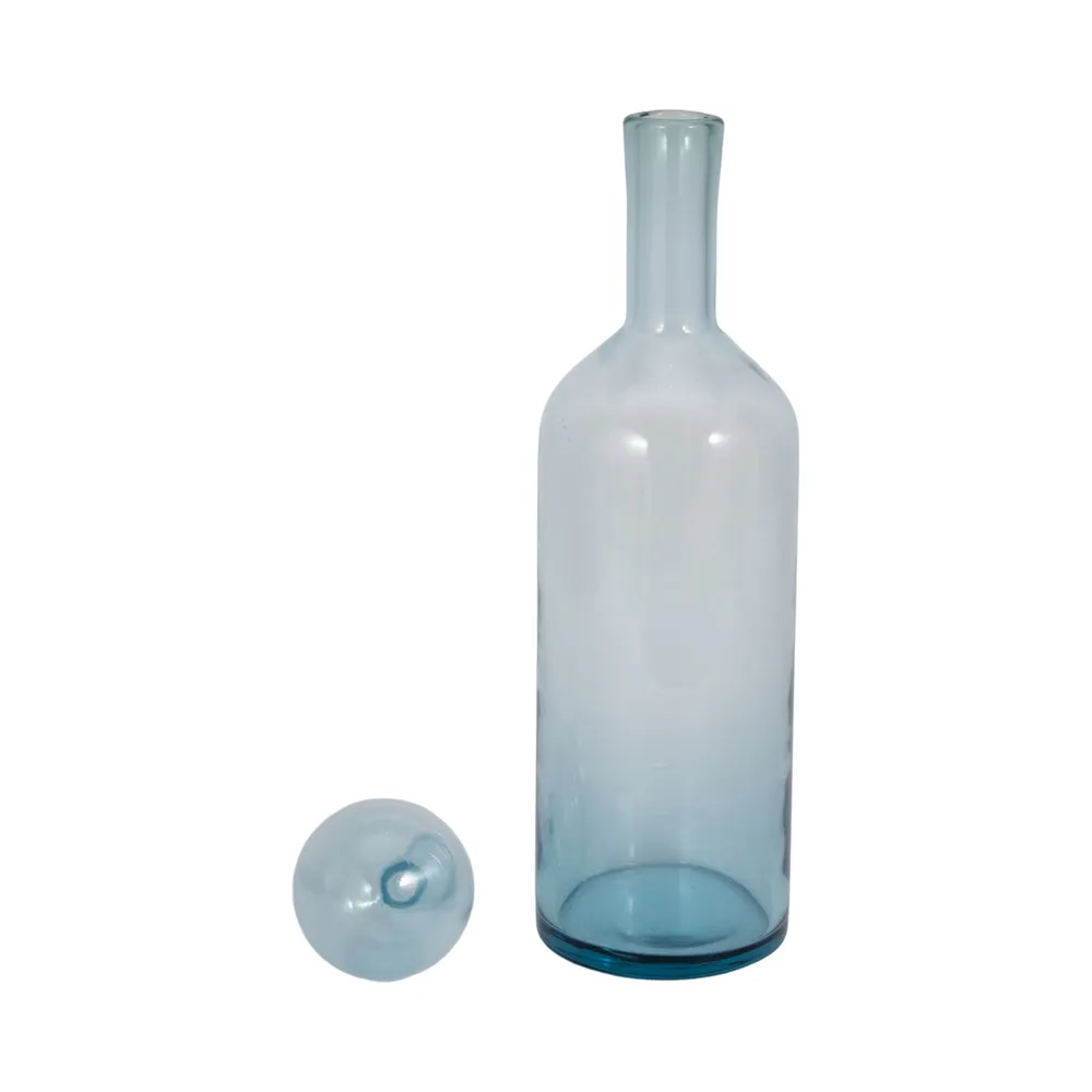 ZOEPARK BLUE GLASS VASE 20 (IN)