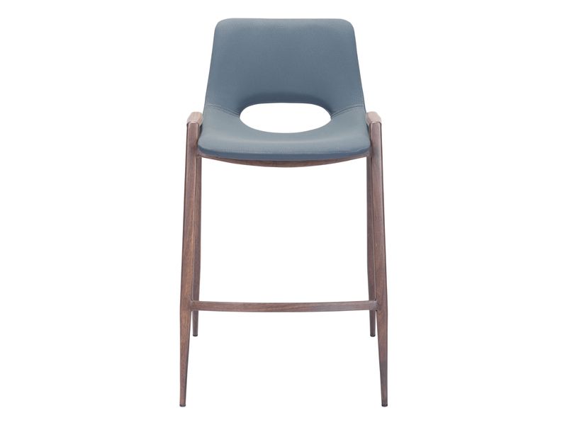 Desi Counter Stool Azure Gray & Walnut 4
