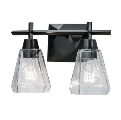 Arctic 12.4″ Wide 2-Light Vanity Light - Acid Dipped Black