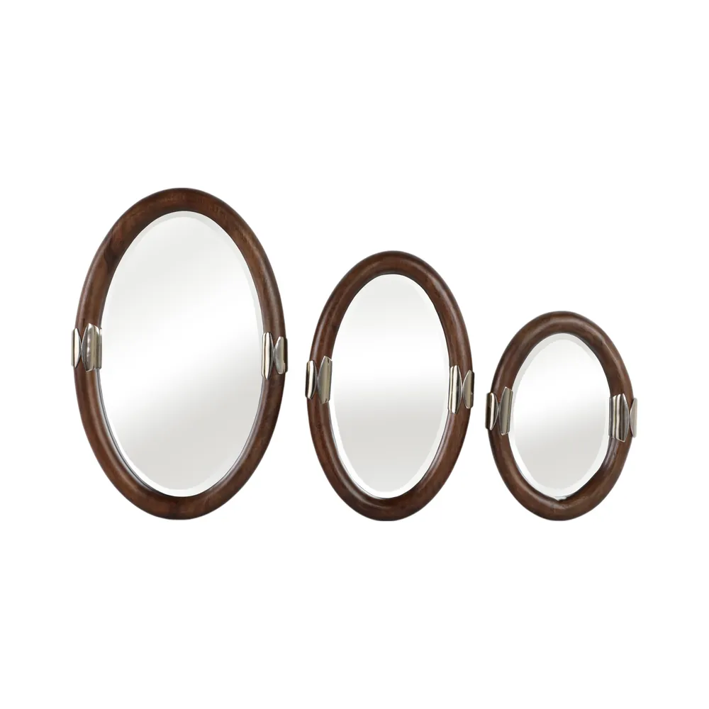 HATTONLEY SET OF 3 BROWN MIRRORS 22 (IN)