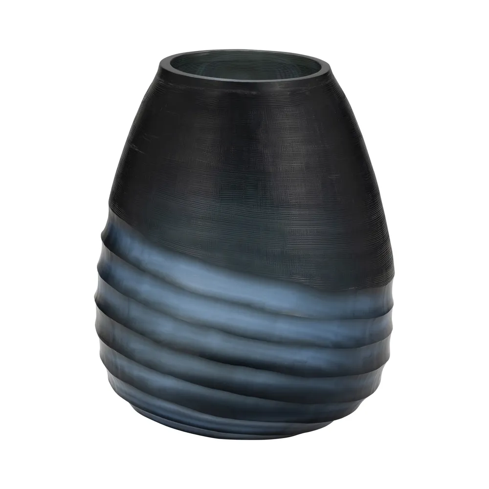 CARTERHAVEN BLUE GLASS VASE 11 (IN)