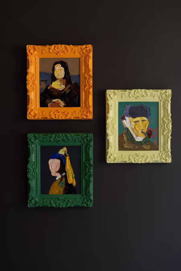 Set of 3 Framed Portrait Paintings