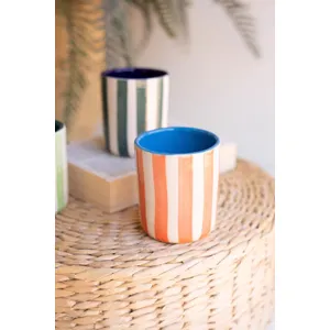 Set of 3 Striped Ceramic Containers 4