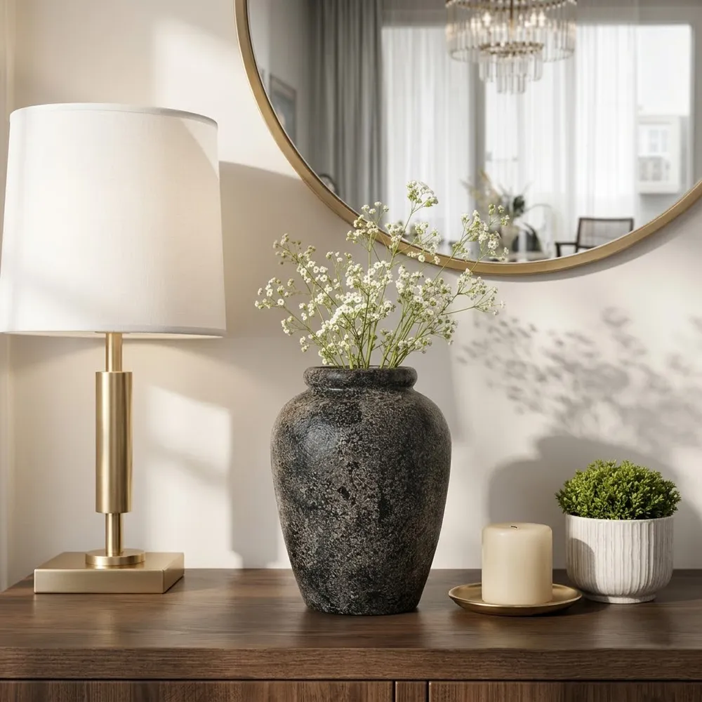 WILSONMOOR BLACK VASE 12 (IN)