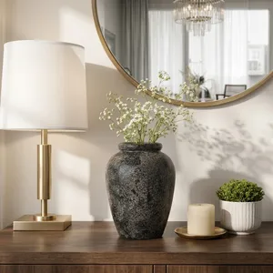 WILSONMOOR BLACK VASE 12 (IN) 10