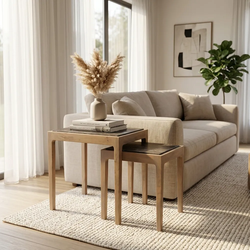 CALDERCROSS SET OF 2 BROWN TABLE 22 (IN)