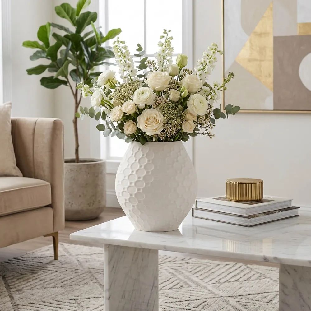 DILLONMOOR IVORY VASE 16 (IN)