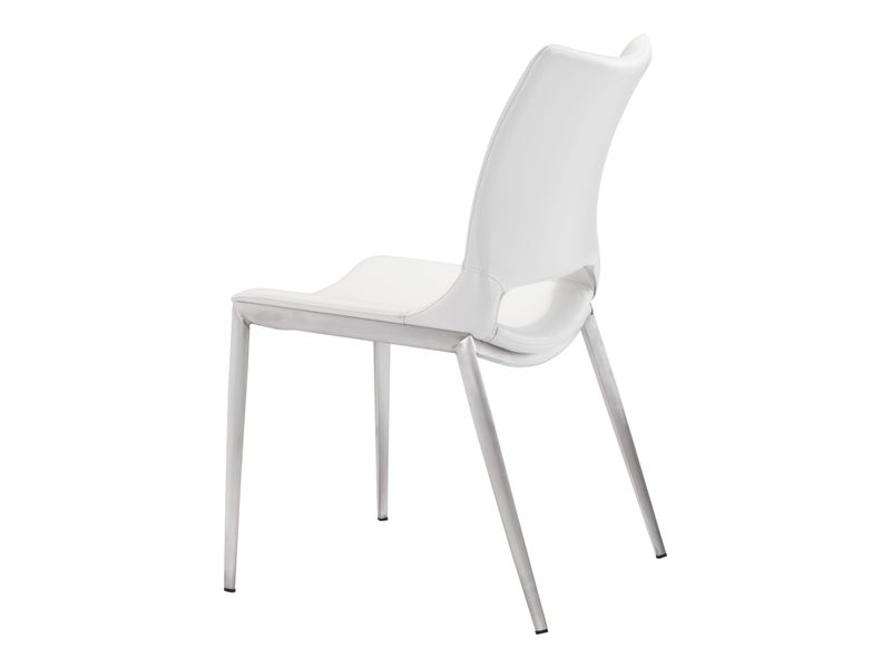 Ace Dining Chair White & Silver 6