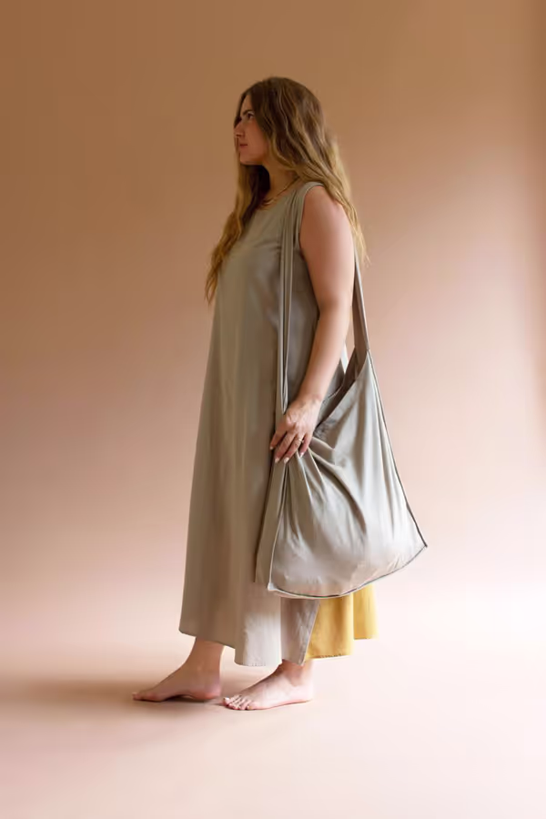 Sleeveless Double-Sided Tie Dress - Fog and Pistachio